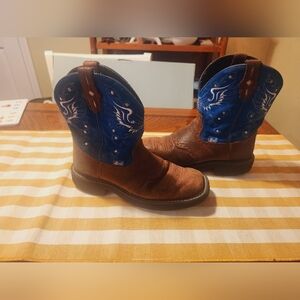 Brown and Blue Western Boots